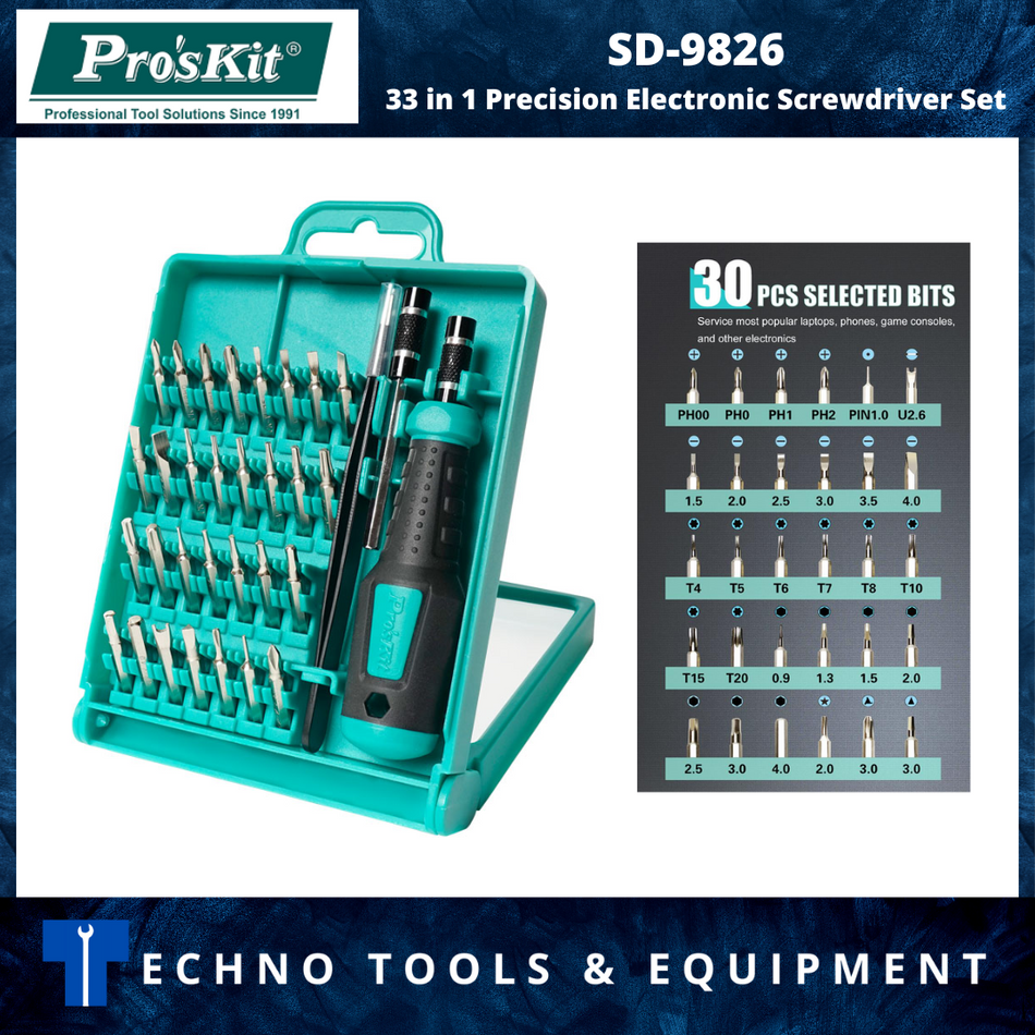 PRO'SKIT SD-9826 33 in 1 Precision Electronic Screwdriver Set