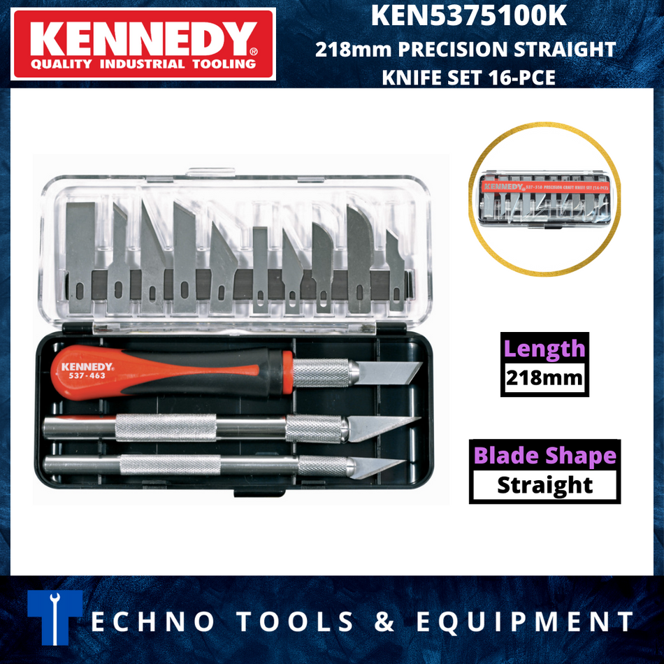 KENNEDY KEN5375100K 218mm PRECISION STRAIGHT KNIFE SET 16-PCE