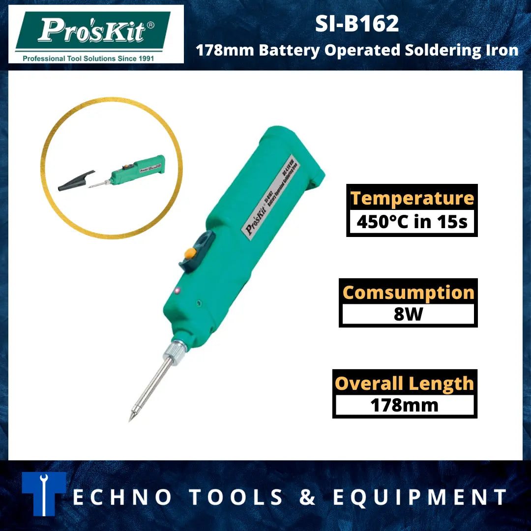 PRO'SKIT SI-B162 178mm Battery Operated Soldering Iron – Techno Tools ...