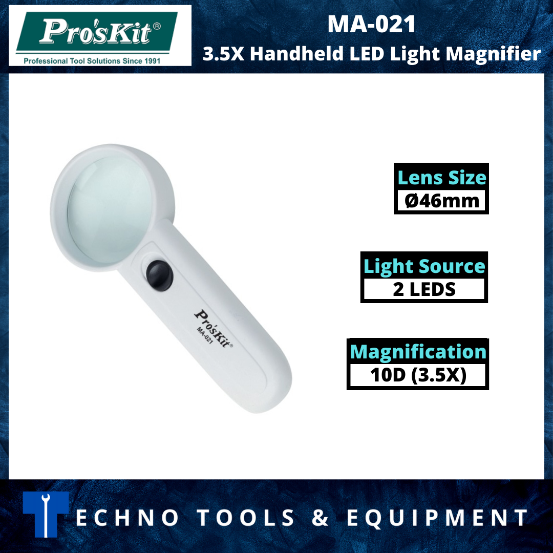 PRO'SKIT MA-021 3.5X Handheld LED Light Magnifier