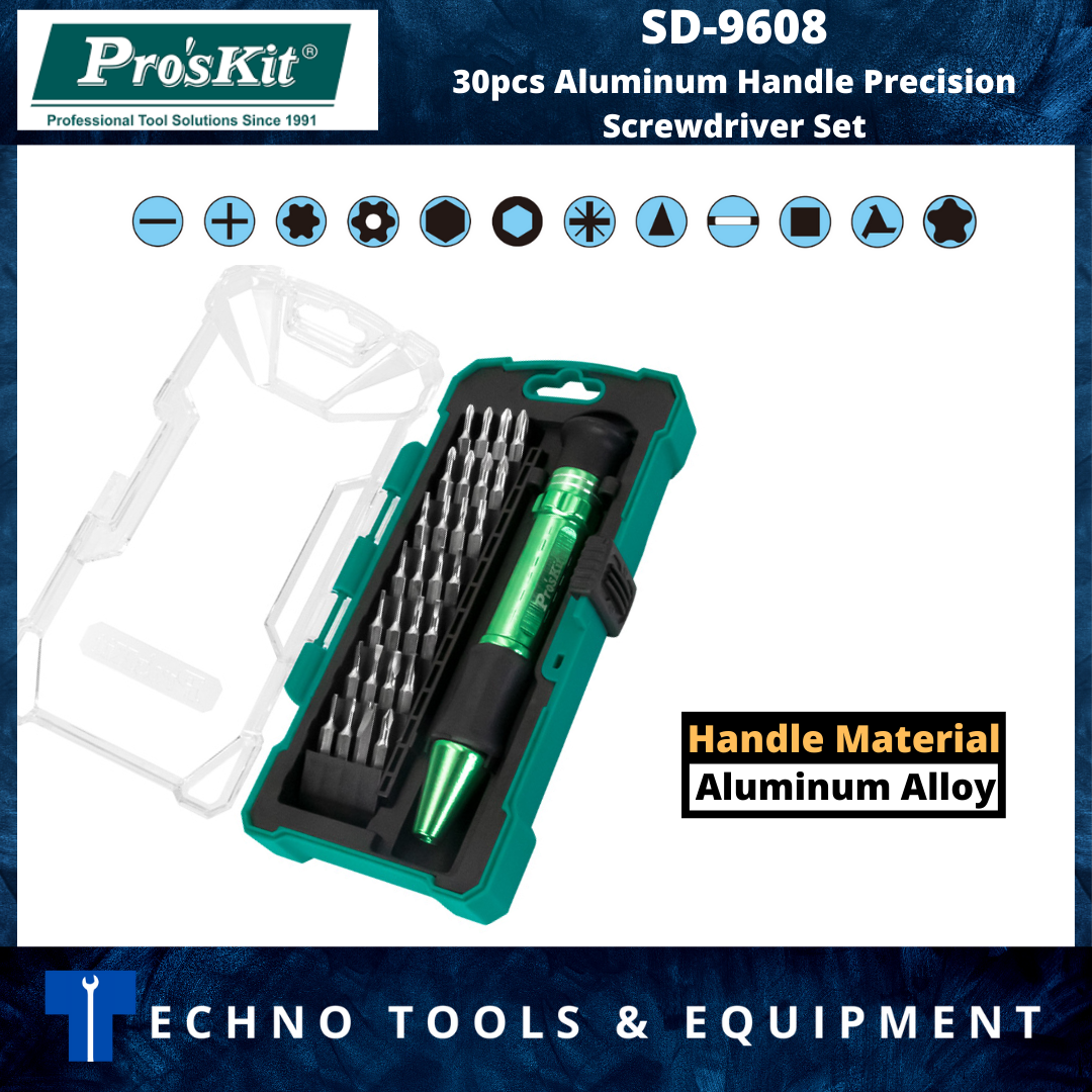 PRO'SKIT SD-9608 30pcs Aluminum Handle Precision Screwdriver Set