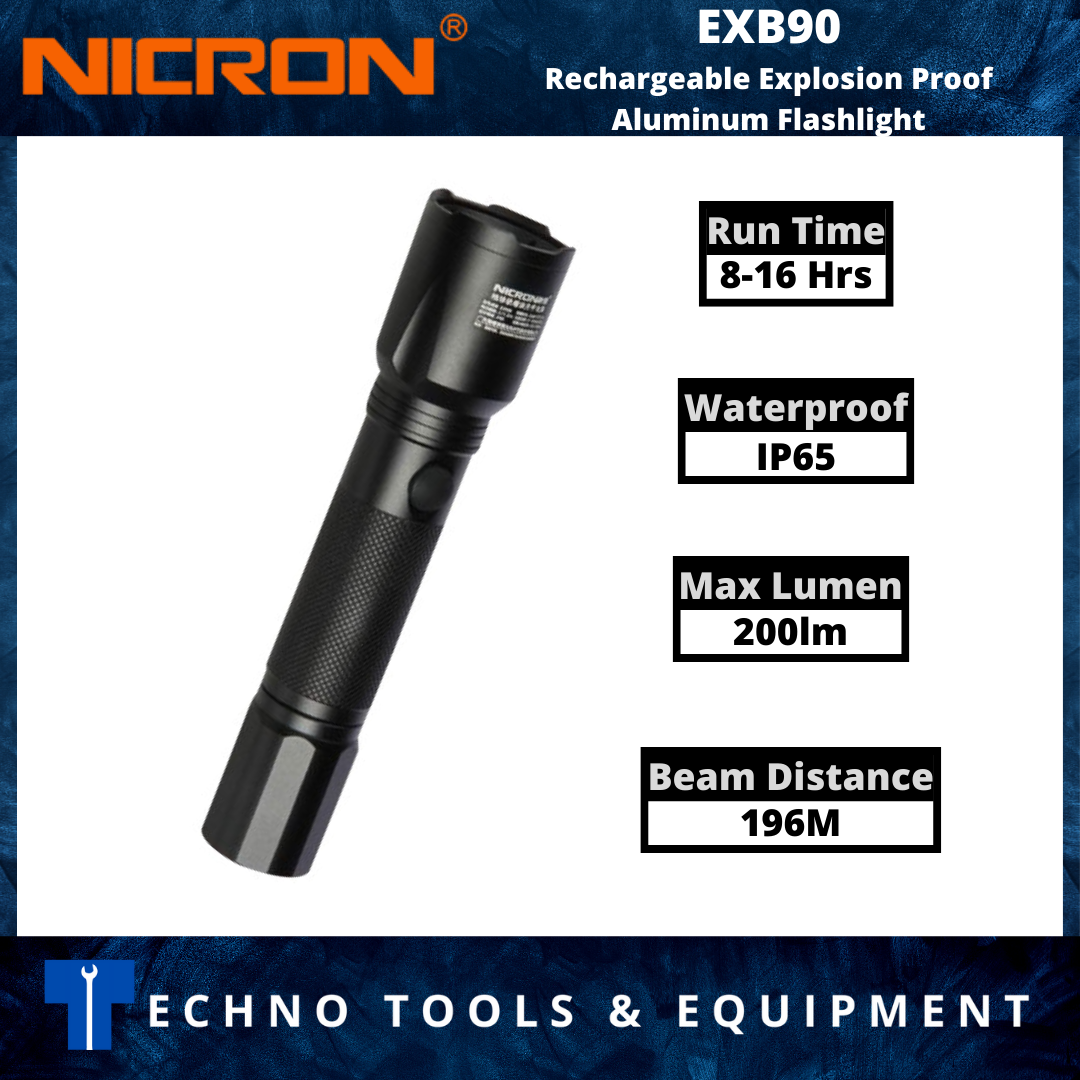 NICRON EXB90 Rechargeable Explosion Proof Aluminum Flashlight