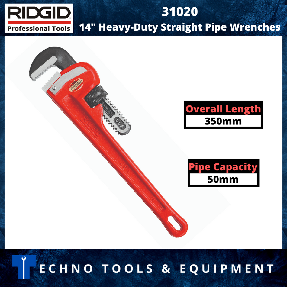 RIDGID 31020 14" Heavy-Duty Straight Pipe Wrench