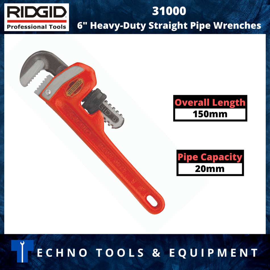 RIDGID 31000 6" Heavy-Duty Straight Pipe Wrench