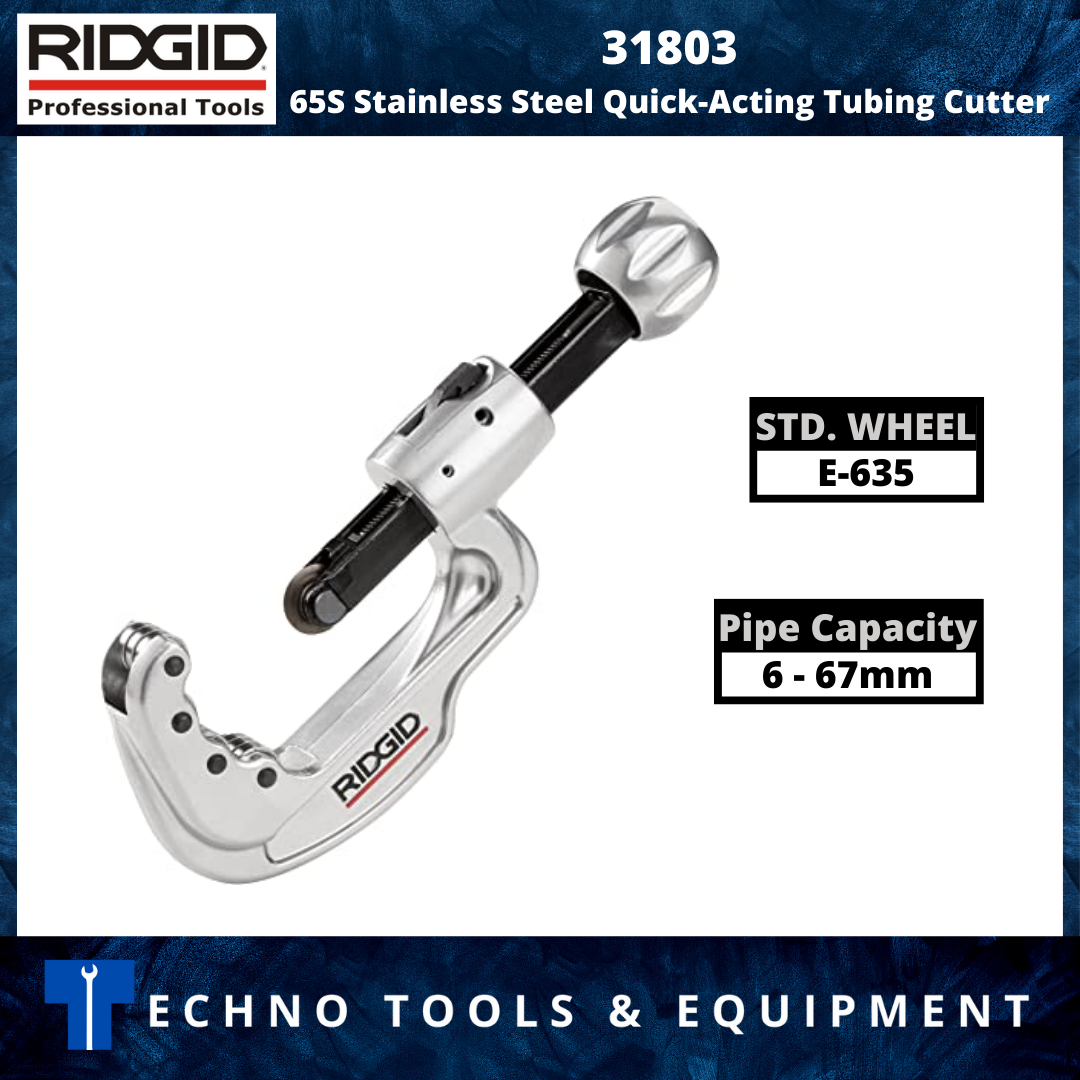 RIDGID 65S Stainless Steel Quick-Acting Tubing Cutter / E635 Stainless Steel Cutter Wheel with Bearings
