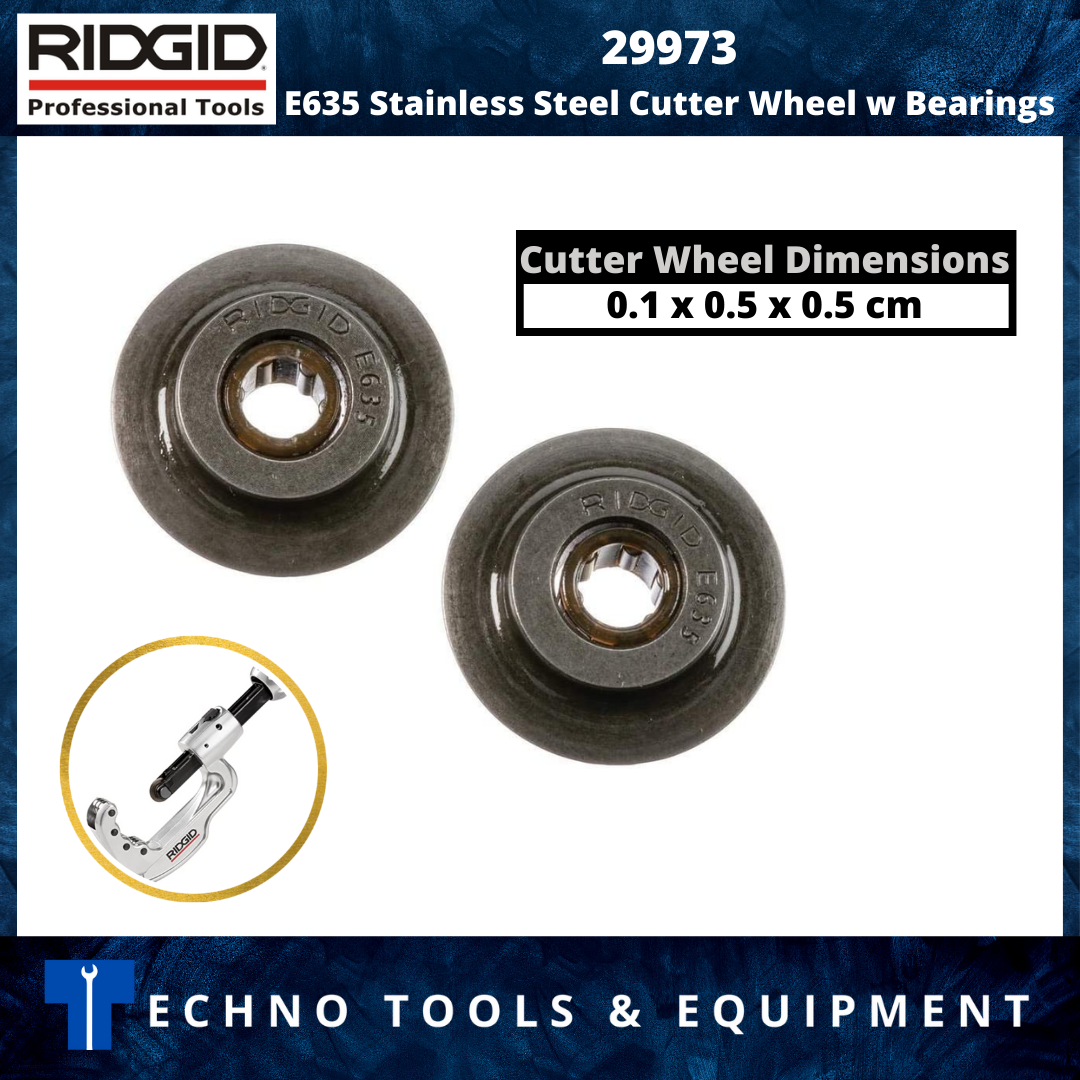 RIDGID 65S Stainless Steel Quick-Acting Tubing Cutter / E635 Stainless Steel Cutter Wheel with Bearings