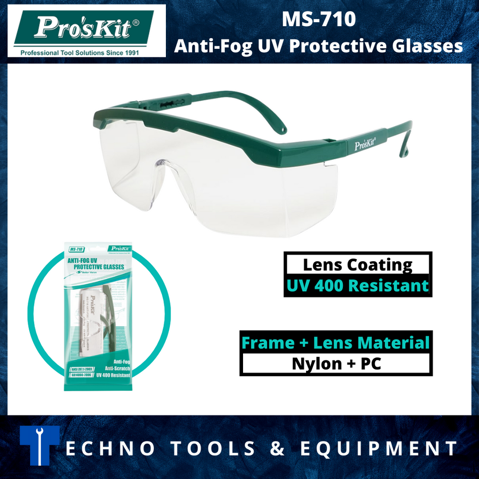 PRO'SKIT MS-710 Anti-Fog UV Protective Glasses