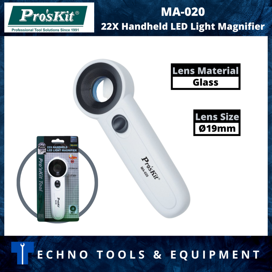 PRO'SKIT MA-020 22X Handheld LED Light Magnifier