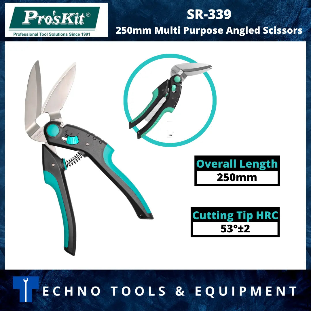 PRO'SKIT SR-339 250mm Multi Purpose Angled Scissors – Techno Tools ...