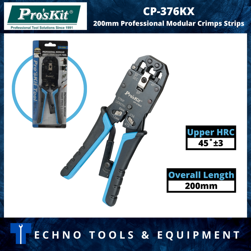 PRO'SKIT CP-376KX 200mm Professional Modular Crimps Strips & Cuts Tool