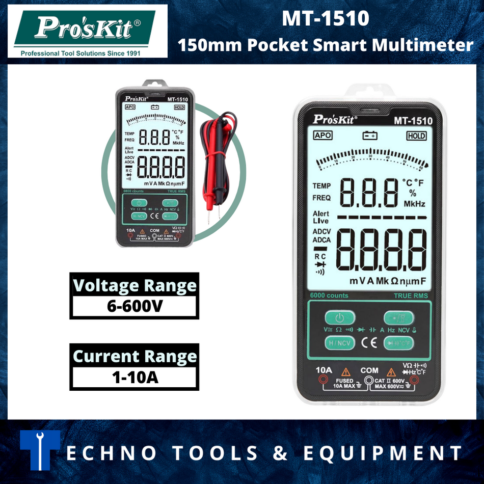 PRO'SKIT MT-1510 3⅚ Pocket Smart Multimeter/Digital Multimeter/MutilTester High Quailty