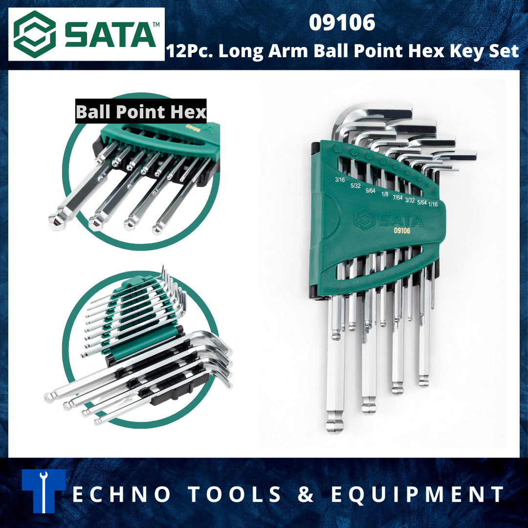 Hex Key Wrench Set, Ball Point Type, Long Pattern, 10pcs/Set– Shopataos