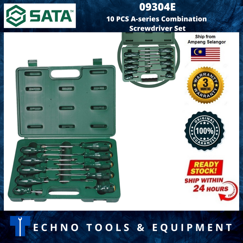 SATA 09304E 10 PCS A-series Combination Screwdriver Set