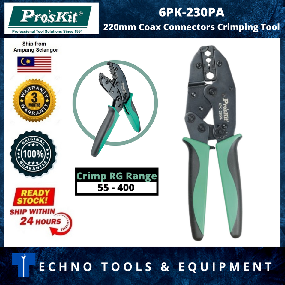 PRO'SKIT 6PK-230PA Coax Connectors Crimping Tool