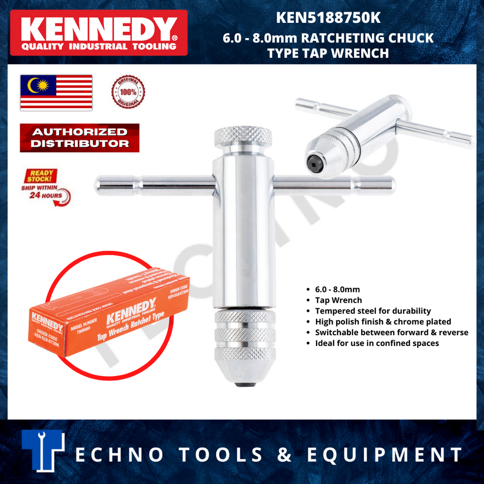 KENNEDY 6.0-8.0MM RATCHETING CHUCK TYPE TAP WRENCH KEN5188750K