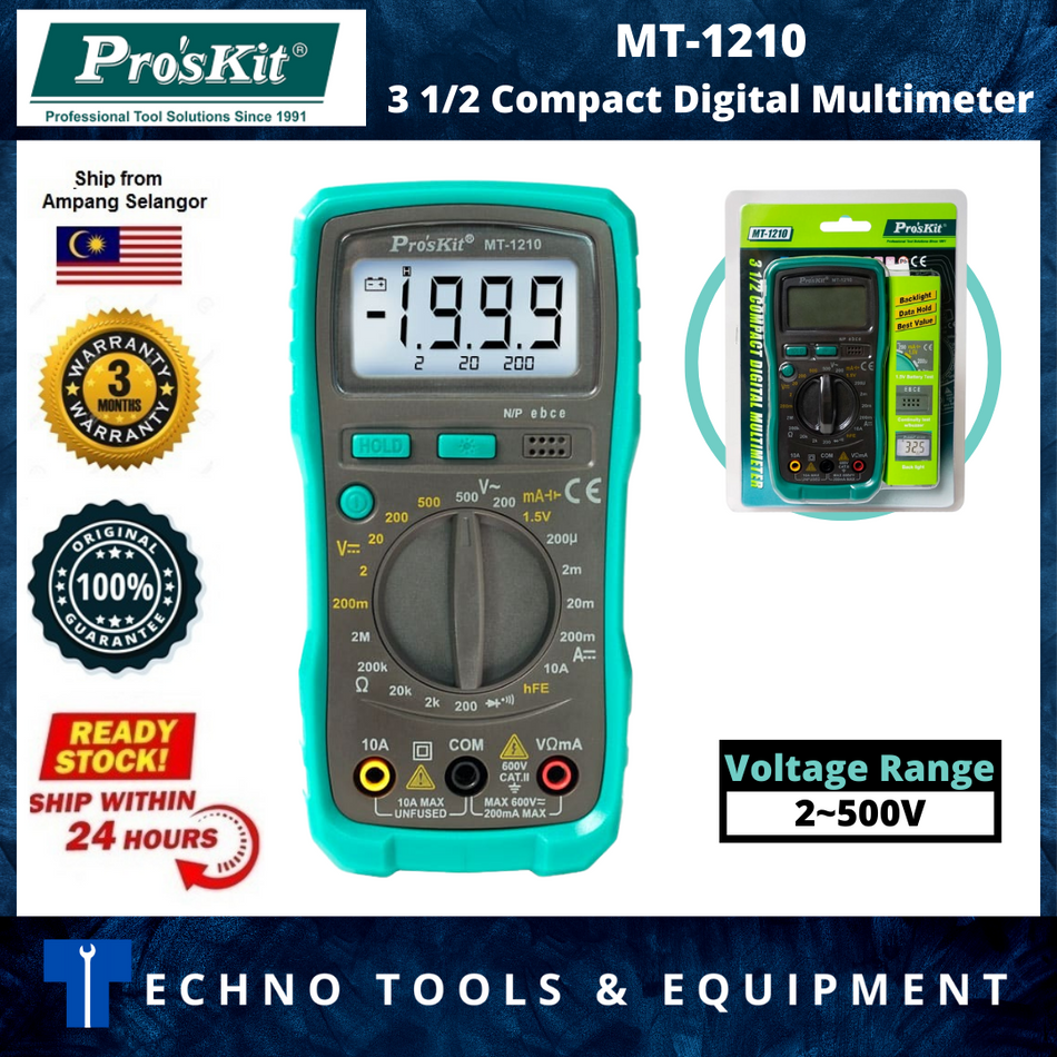 PRO'SKIT MT-1210 3.1/2" Compact Digital Multimeter