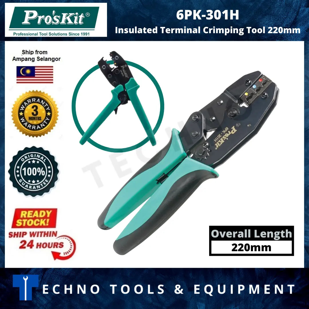 PRO'SKIT 6PK-301H Insulated Terminal Crimping Tool – Techno Tools ...