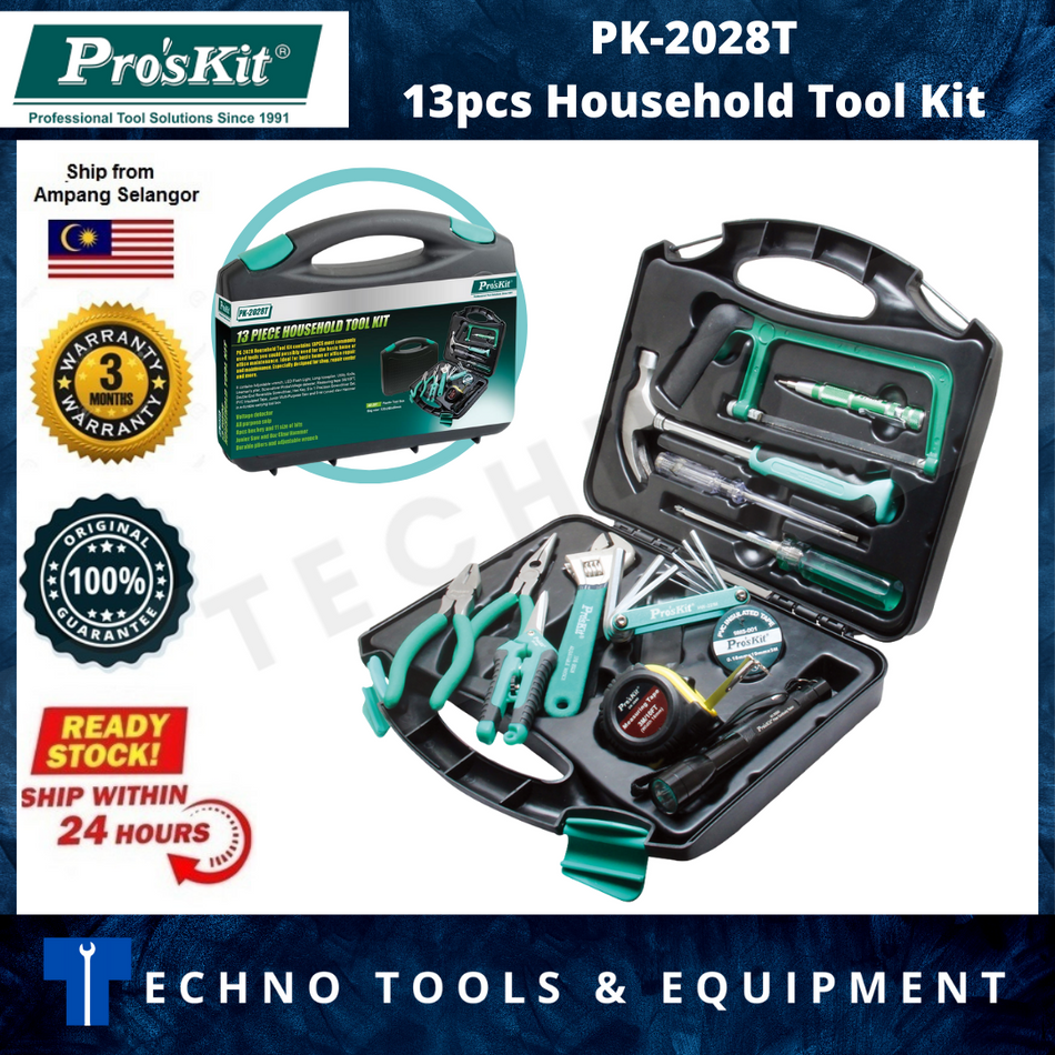PROSKIT PK-2028T 13 Piece Household Tool Kit