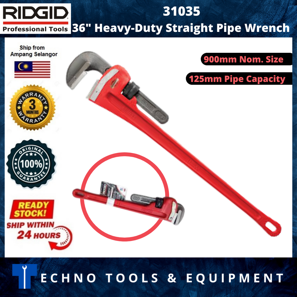 RIDGID Heavy-Duty Straight Pipe Wrenches (36"/900mm) 31035