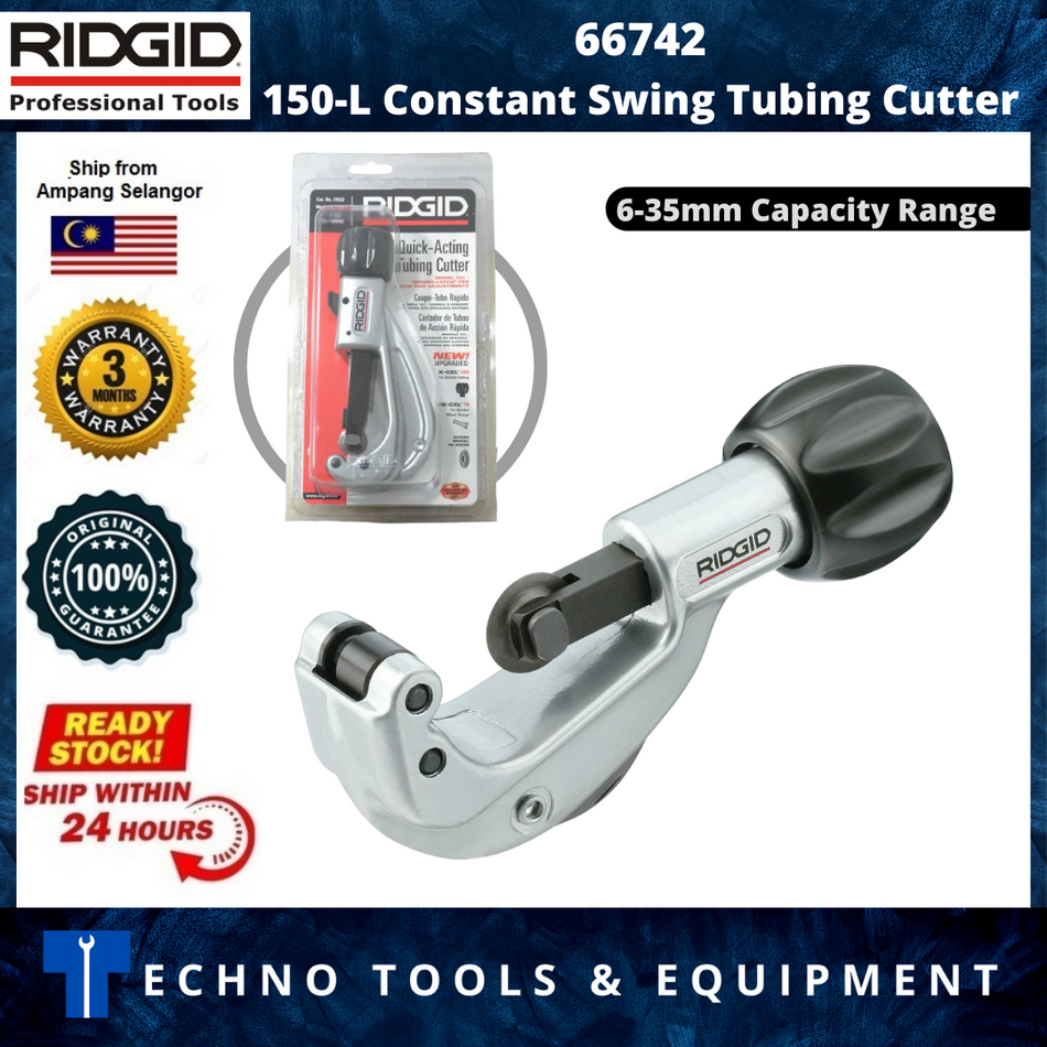 6-35mm Ridgid 66742 Constant Swing Tubing Cutters 1/4"-1.1/8" for S/Steel Tubing (NEW & ORI RIDGID)