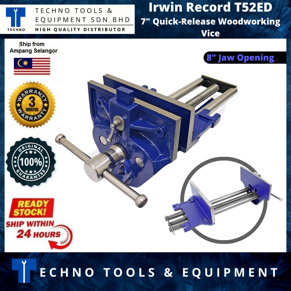 Irwin Record T52ED (7-inch / 175mm) Quick-Release Woodworking Vice