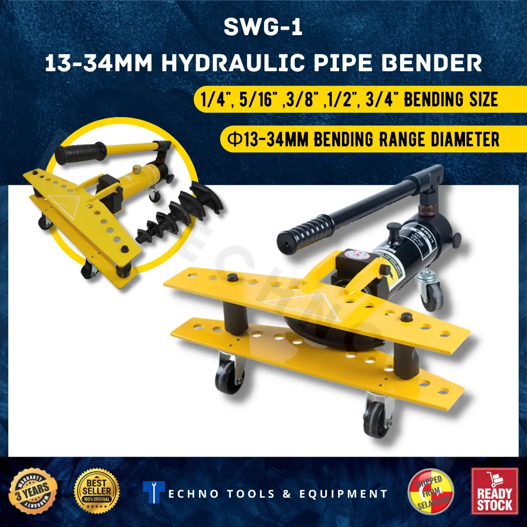 Ready Stock Hydraulic Pipe Bender SWG-1 Range from 13-34mm OEM