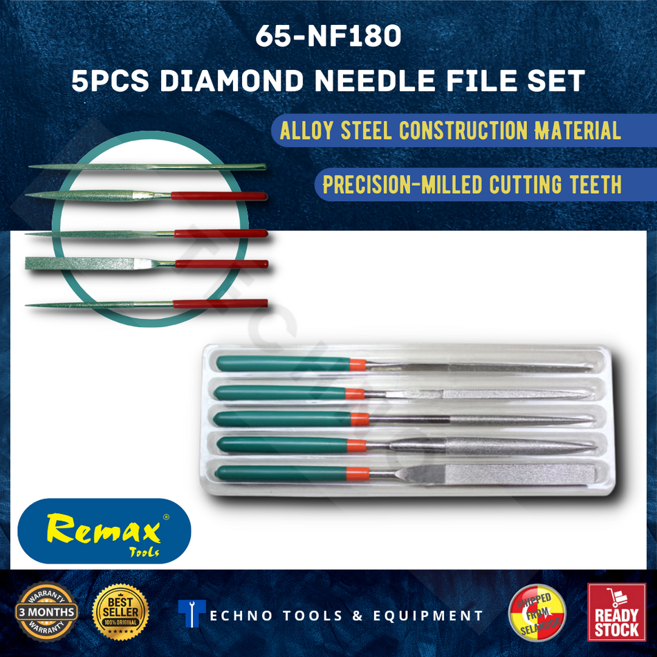 5PCS DIAMOND NEEDLE FILE SET 65-NF180