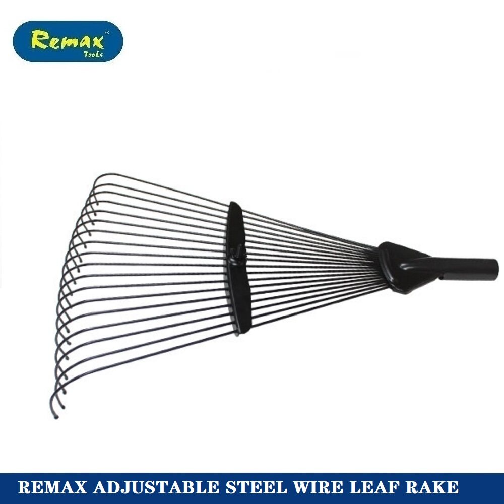 REMAX ADJUSTABLE STEEL WIRE LEAF RAKE WITH WOODEN HANDLE – Techno Tools ...