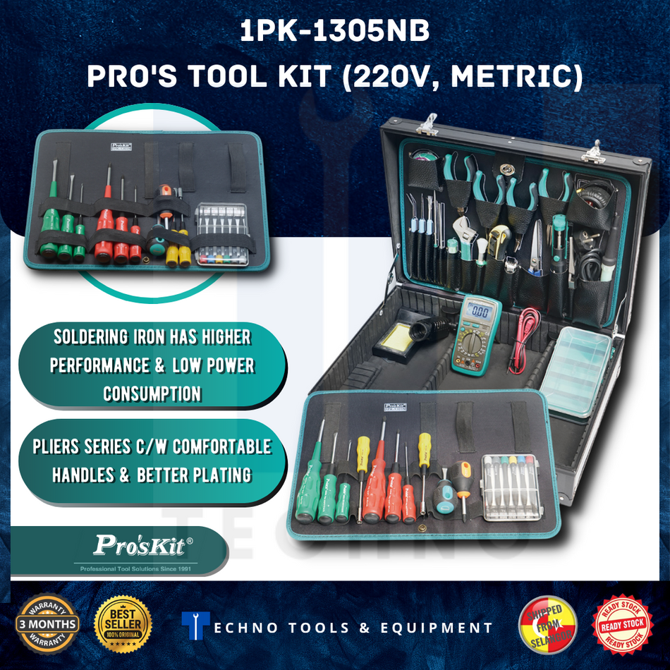 PRO'SKIT 1PK-1305NB Pro's Tool Kit, NEW MODEL PROSKIT PK-1305NB (NEW & ORI PROSKIT)