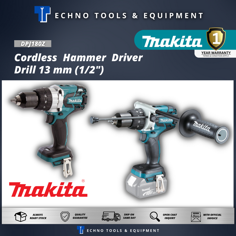 MAKITA DHP481Z Cordless Hammer Driver Drill 13 mm (1/2") - 1 Year Warranty