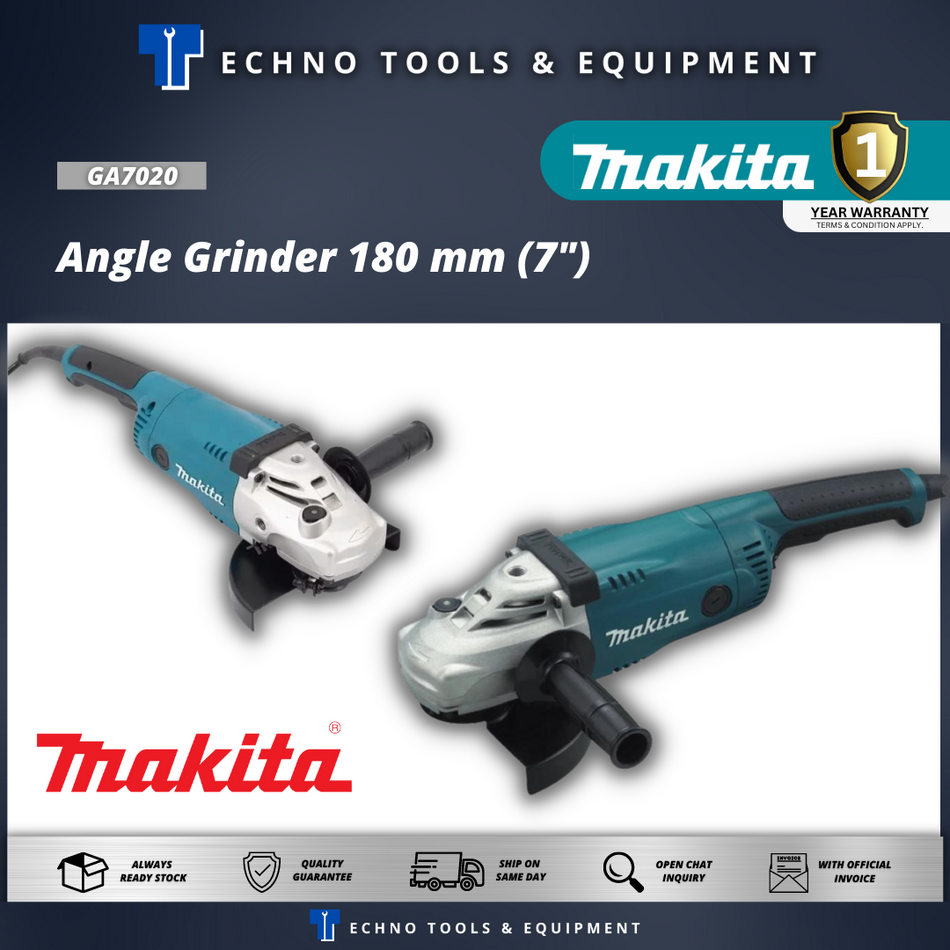 MAKITA GA7020 Angle Grinder 180 mm (7") - 1 Year Warranty