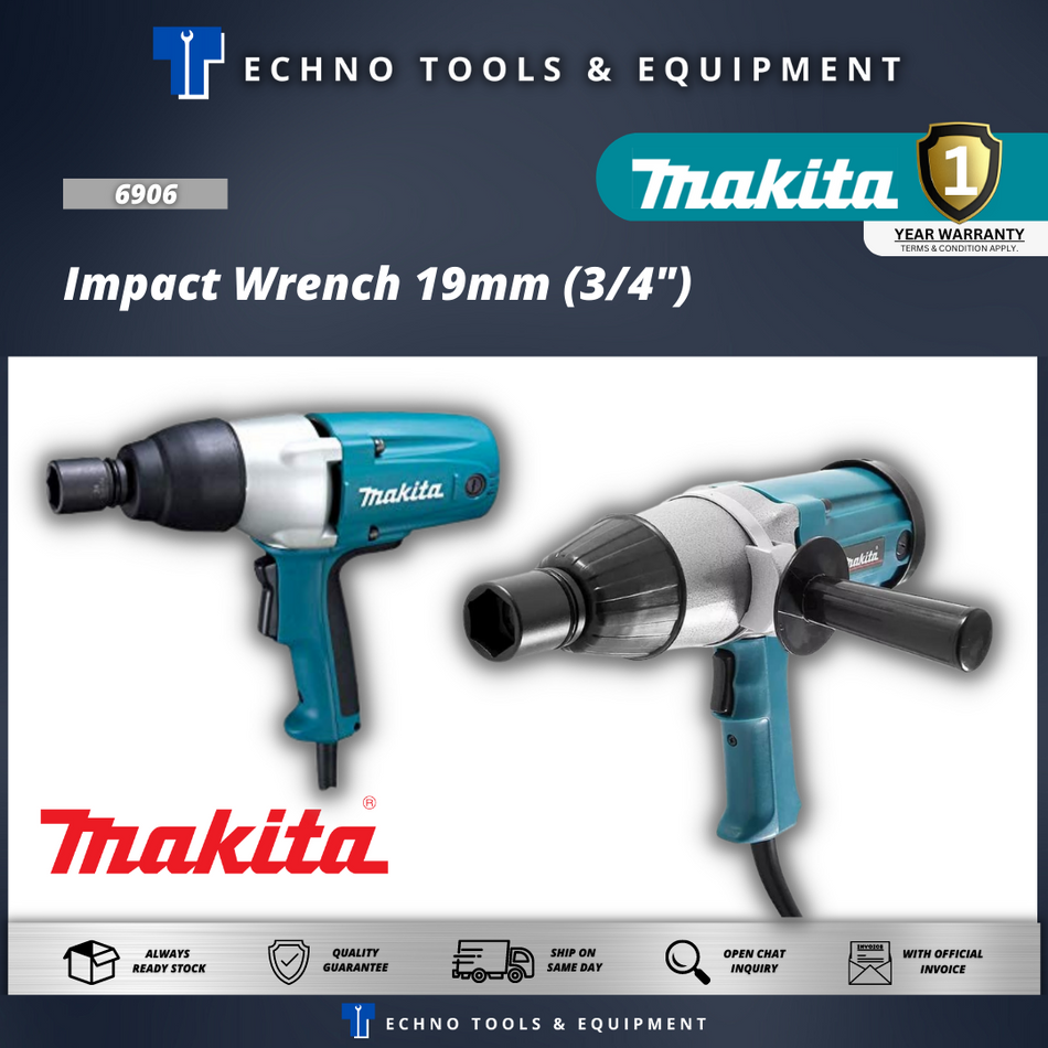 MAKITA 6906 Impact Wrench 19mm (3/4") - 1 Year Warranty