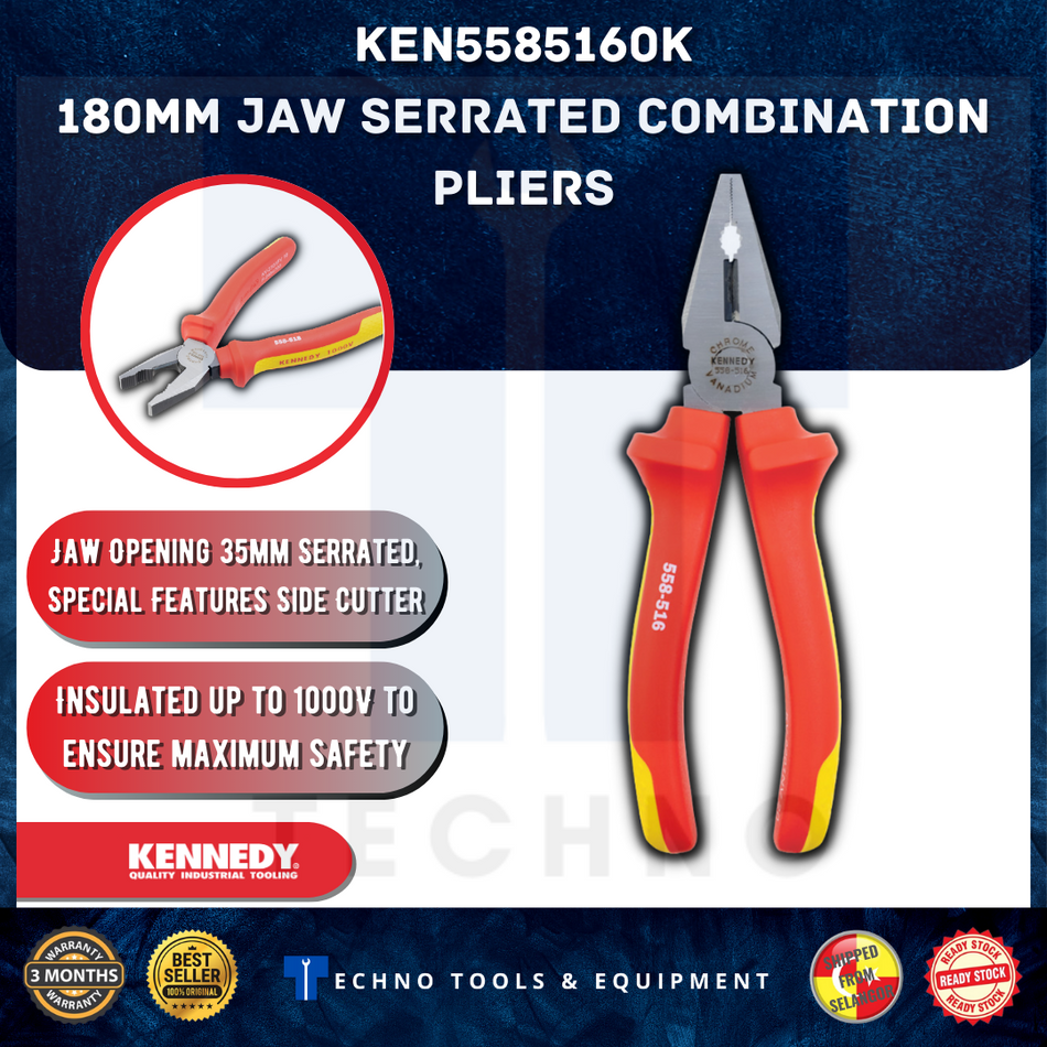 KENNEDY KEN5585160K 180mm Combination Jaw Serrated Plier