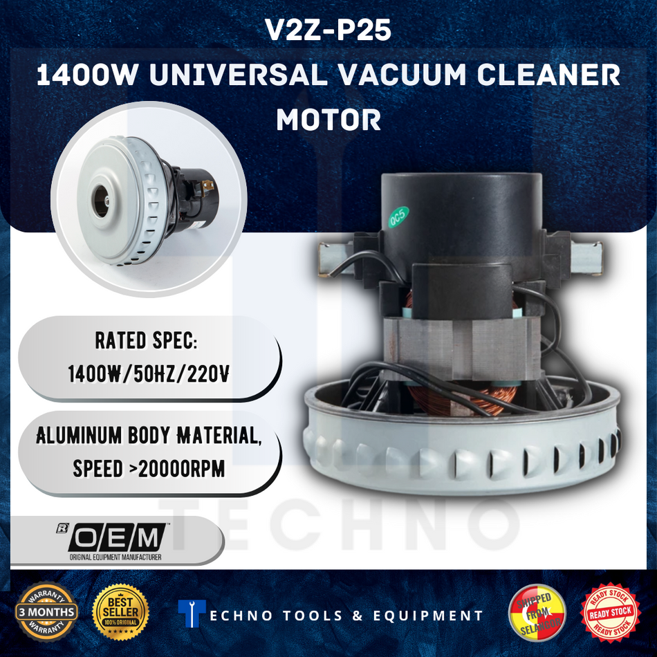 Universal Vacuum Cleaner Accessories Dry and Wet Vacuum Motor Aluminum 1400W