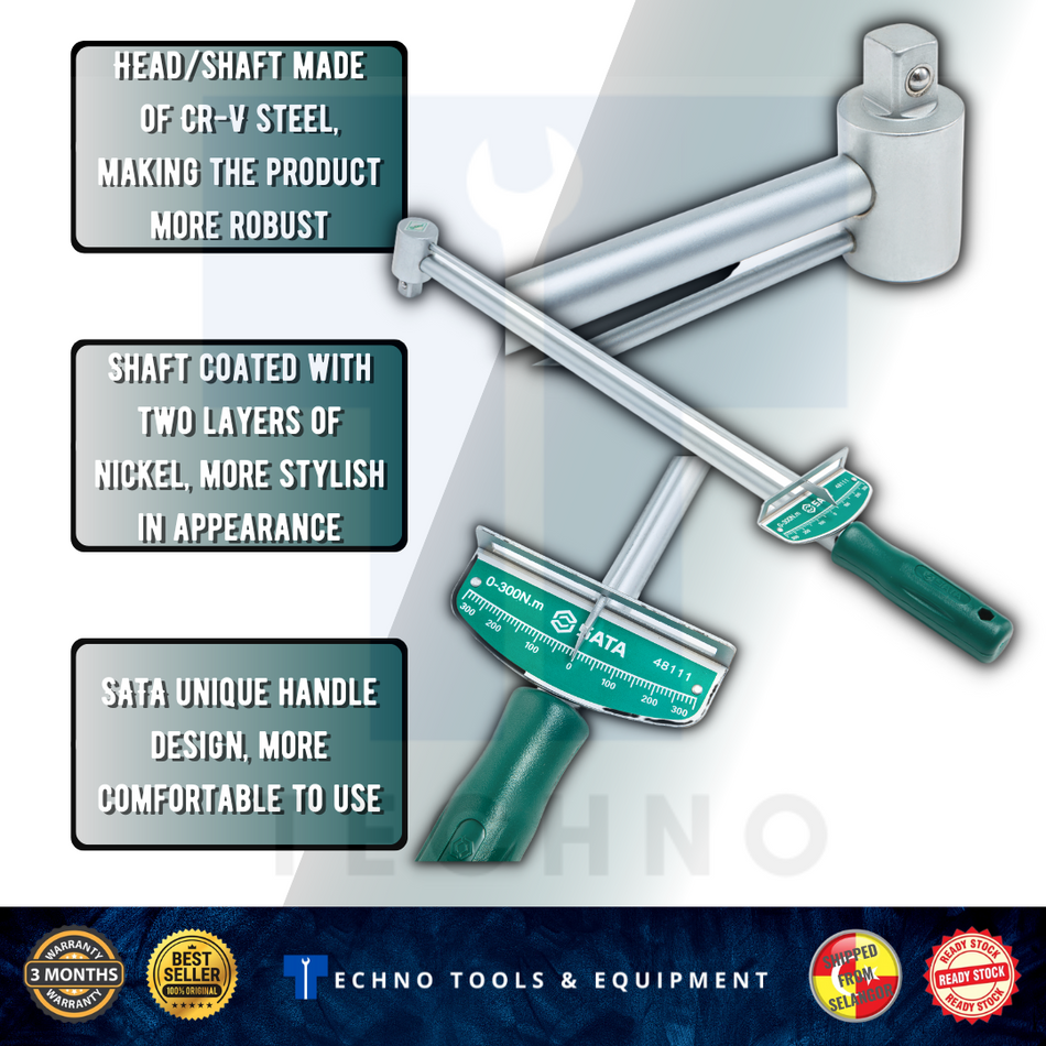 SATA FLAT BEAM TORQUE WRENCH 48111 1/2" 0-300N.M ID33301