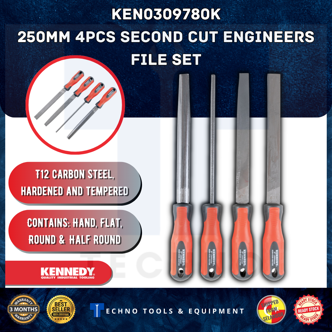KENNEDY KEN0309780K 10''/250MM ENGINEER'S FILE SET WITH FITTED HANDLES ...