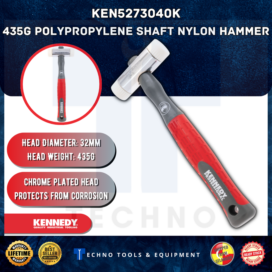 KENNEDY 32-50mm Dia Head Polypropylene Shaft Nylon Hammer
