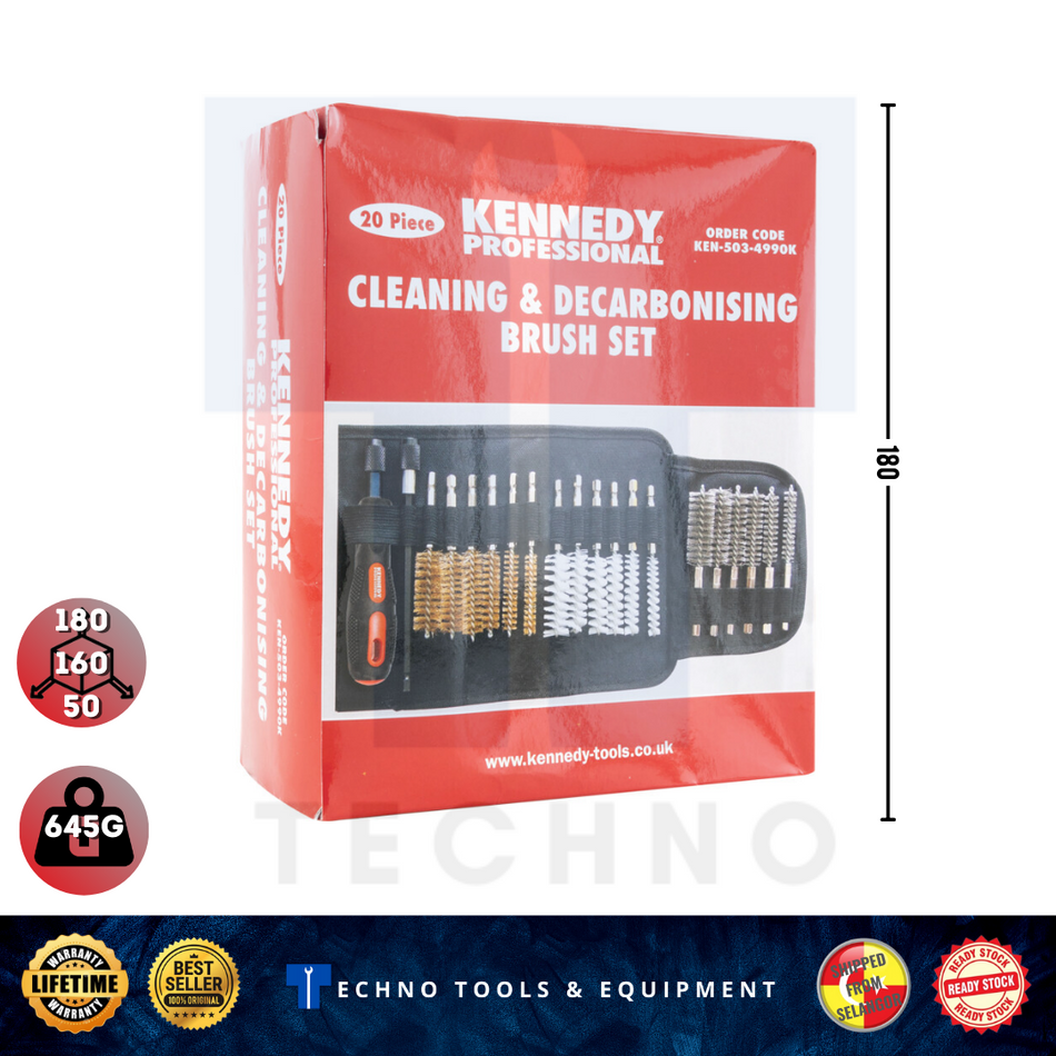 KENNEDY CLEANING & DECARBONISING BRUSH SET 20-PCE KEN5034990K KENNEDY