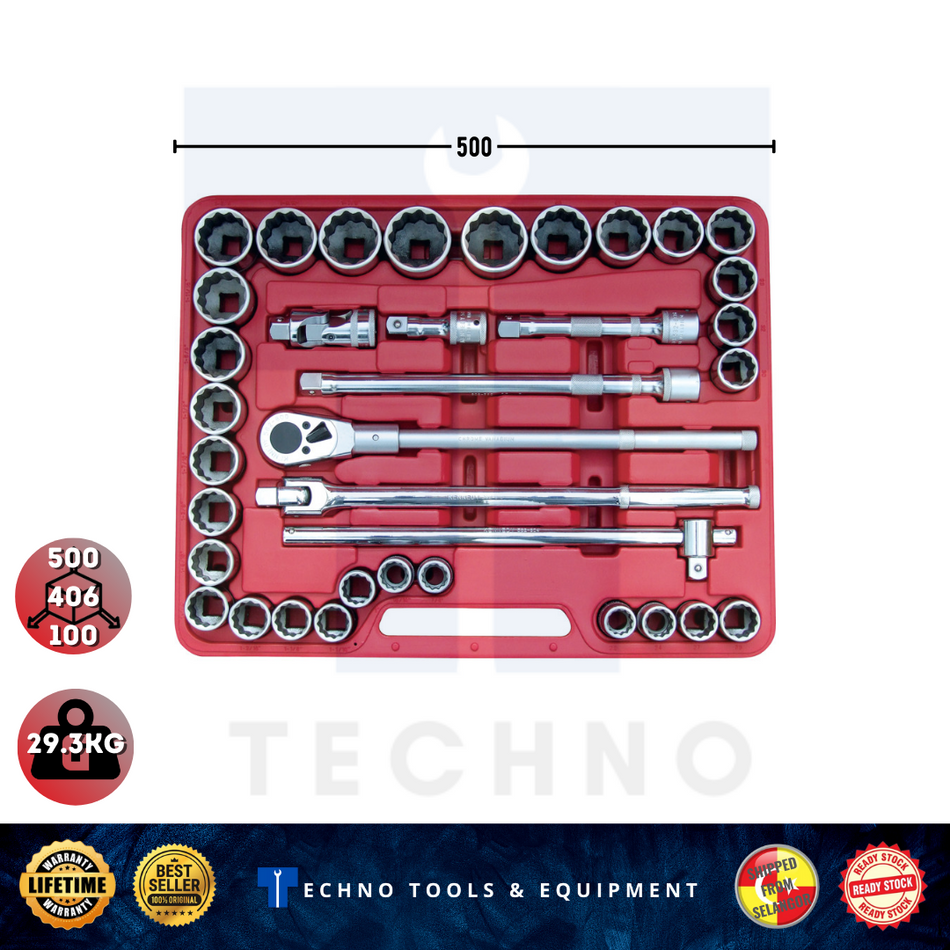 KENNEDY SOCKET SET 36PCE 3/4" SQ DR KEN5828740K