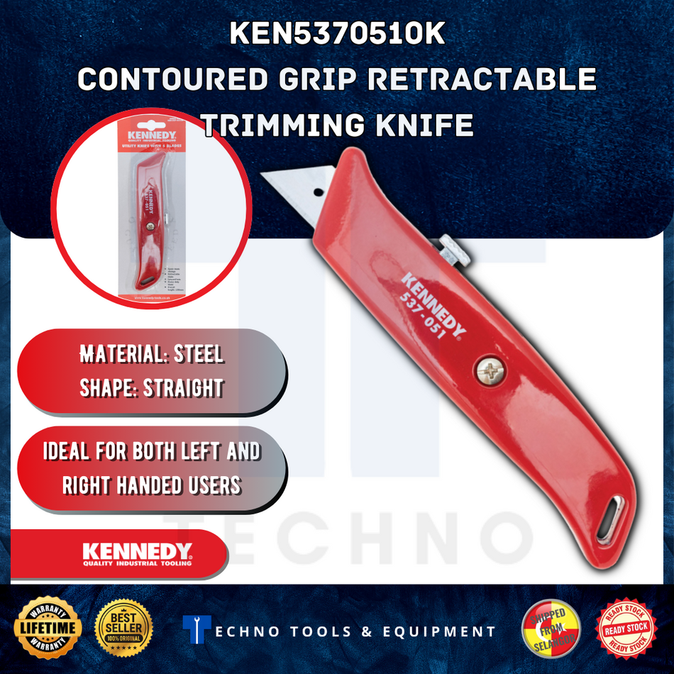 KENNEDY CONTOURED GRIP RETRACTABLE TRIMMING KNIFE KEN5370510K