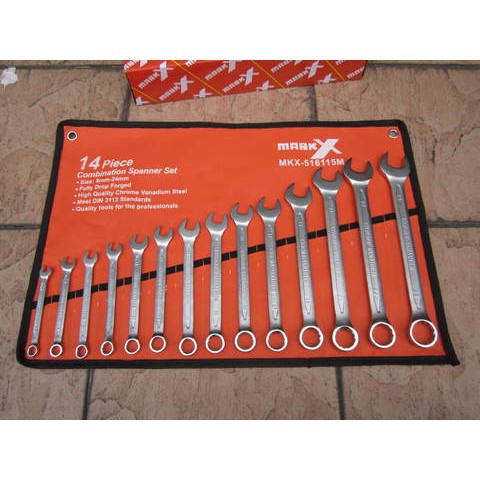 MARK-X MKX-516115M 14-PCE 8-24MM COMBINATION WRENCH SET