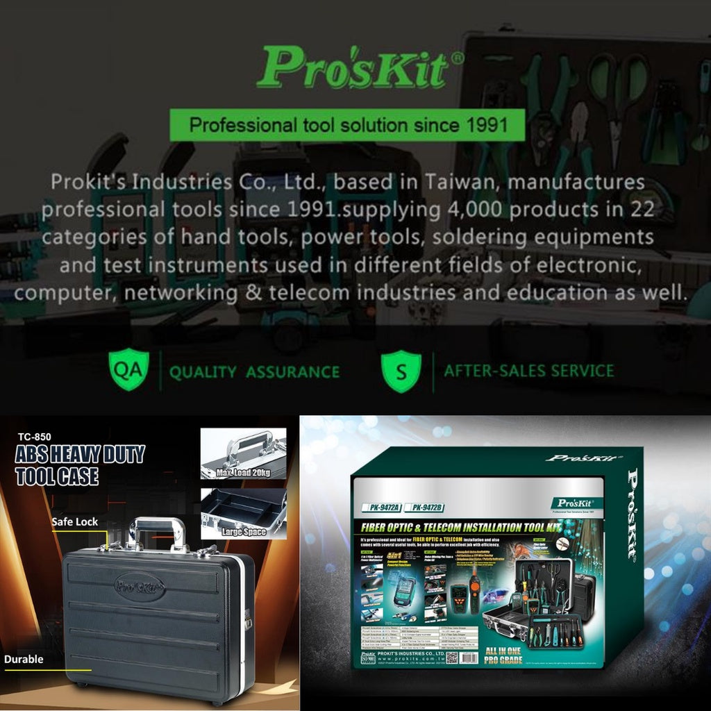 PRO'SKIT PK-9472B Fiber Optic & Telecom Installation Tool Kit