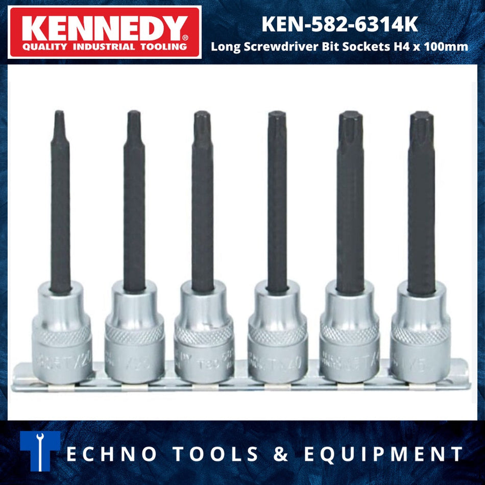 KENNEDY 3/8" DR. LONG HEXAGON BIT SOCKET H4 x 100mm KEN5826314K