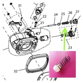 Ingersoll Rand E688-8 exploded diagram showing where the valve and spring fit