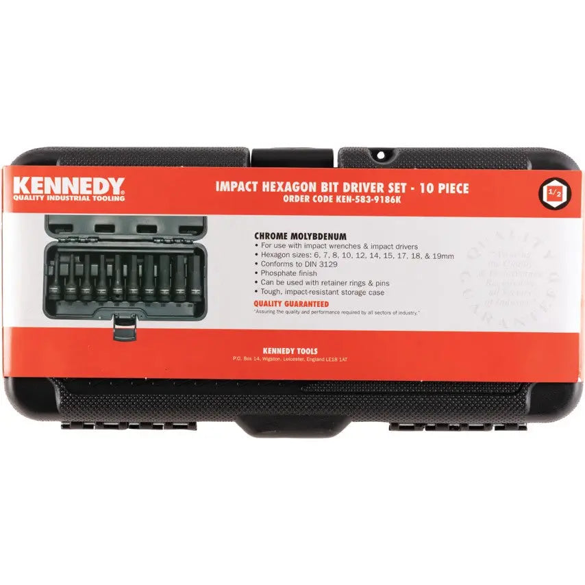 KENNEDY 1/2' Dr IMPACT HEXAGON BIT DRIVER SET 10 PCS KEN5839186K