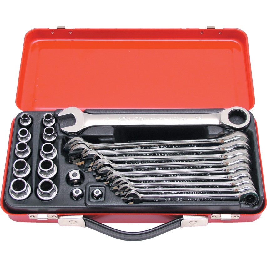 KENNEDY KEN5823980K 10-19mm RATCHET SPANNER & SOCKET SET 23PC