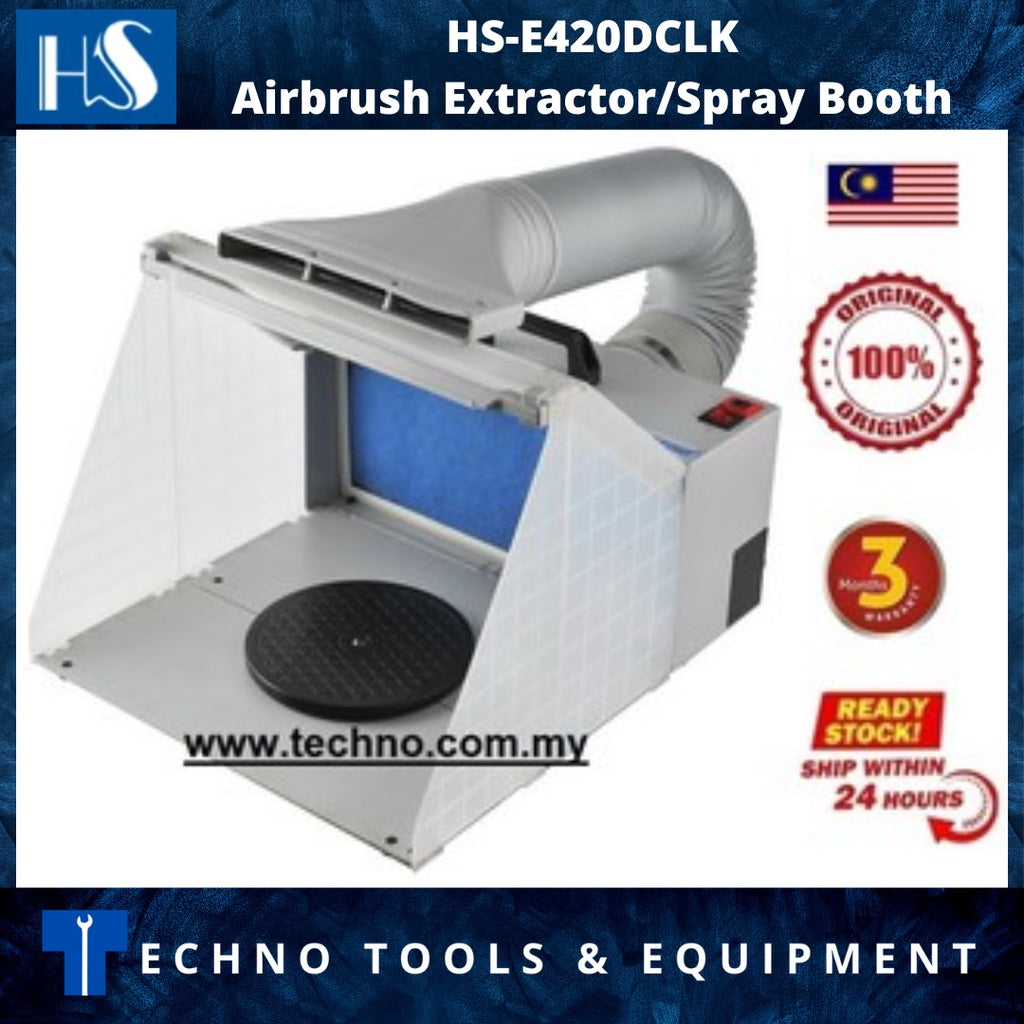 HAOSHENG Airbrush Extractor/Spray Booth with LED Light and Hose HS-E420DCLK