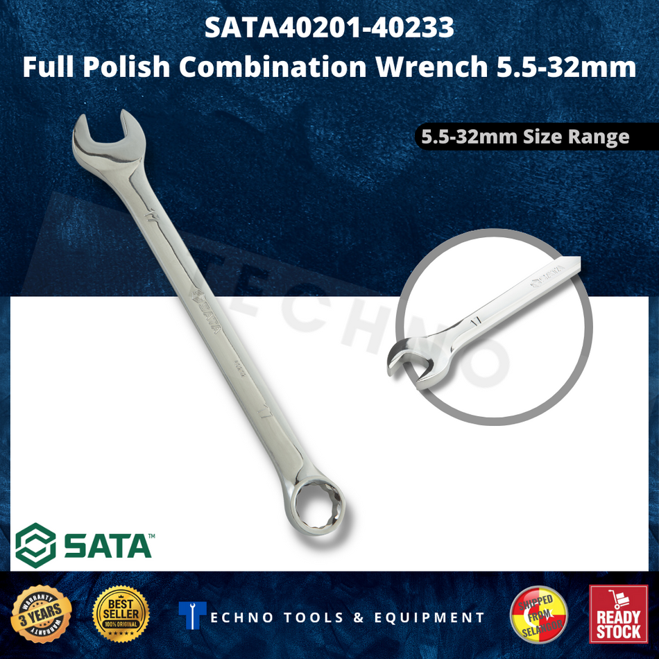 COMMON RING / SPANNAR SET / SPANNER WRENCH / WRENCH SET / COMMON RING WRENCH SET / SATA FULL POLISH COMBINATION WRENCH
