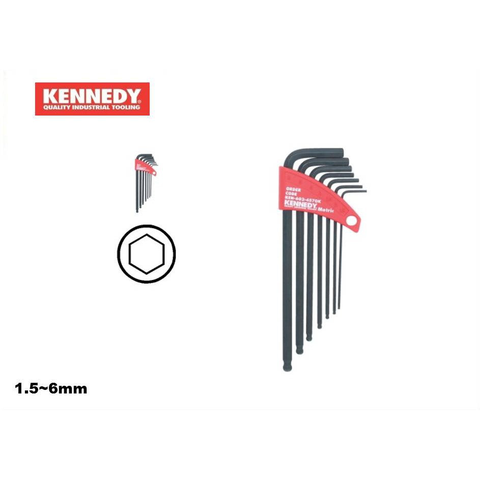 Kennedy KEN6024570K 1.5 - 6mm Metric Hex Key Set L-Wrench 7PCS