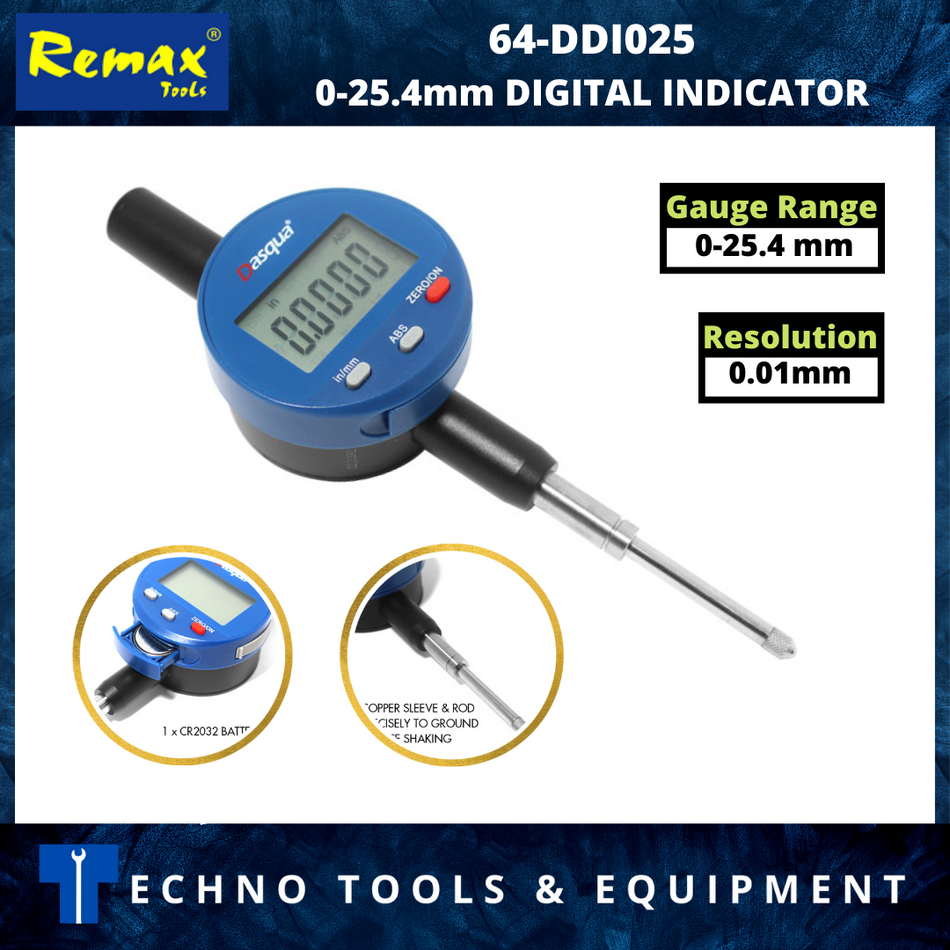 REMAX DASQUA 64-DDI025 0-25.4mm DIGITAL INDICATOR